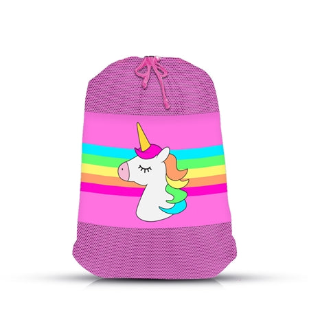 Unicorn Stripe Mesh Laundry Bag