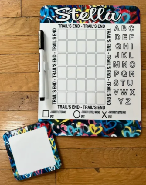 Personalized Wordle Dry Erase Board